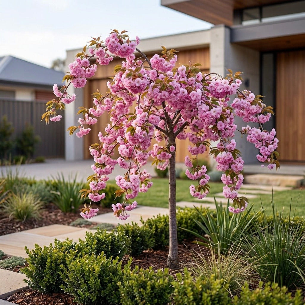 Cheals Double Pink Weeping Cherry - Prunus serrulata 'Cheals Double Pink'