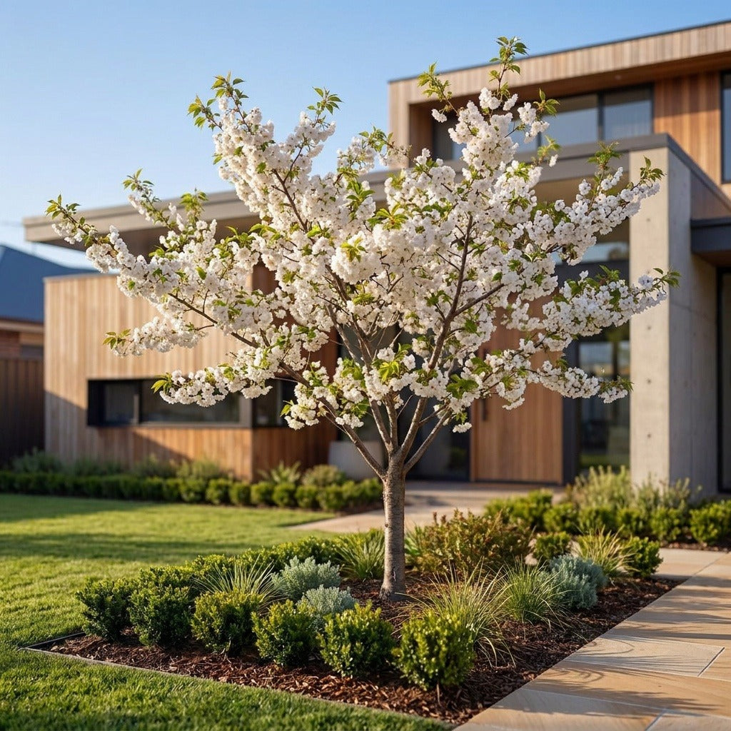 Mount Fuji White Flowering Cherry - Prunus x ‘Shirotae’