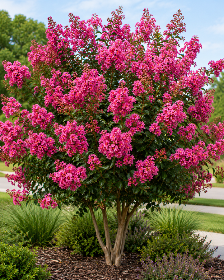 Yuma Crepe Myrtle - Lagerstroemia 'Yuma' plant image in an Australian garden setting