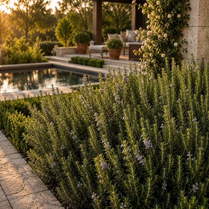 Rosemary - Rosmarinus officinalis plant image in an Australian garden setting