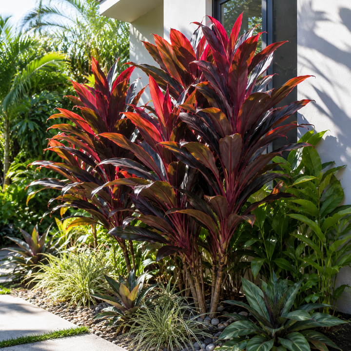 Ti Plant - Cordyline fruticosa plant image in an Australian garden setting