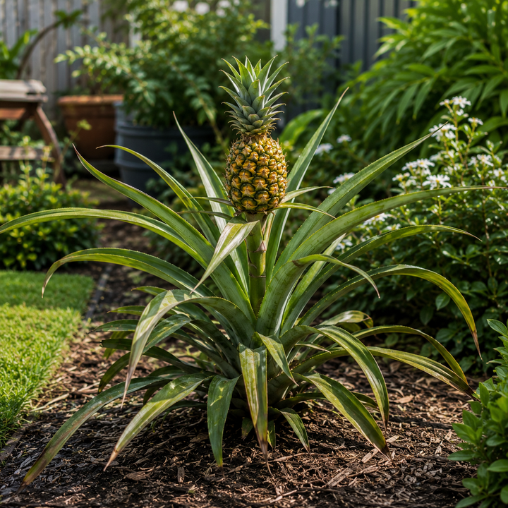 Dwarf Pineapple - Ananas comosus var. microstachys plant image in an Australian garden setting