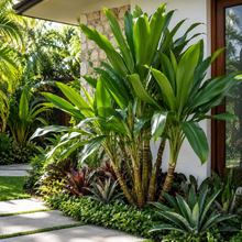 Broad Leaved Palm Lily - Cordyline petiolaris alternate plant image in an Australian garden setting