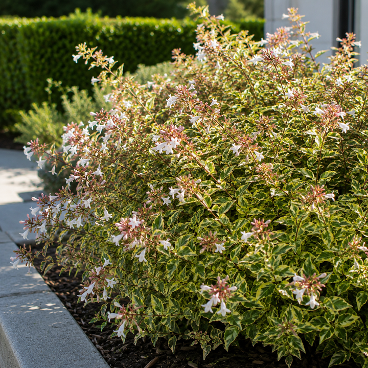 Abelia grandiflora ‘Variegata’ - Abelia grandiflora ‘Variegata’ in an Australian garden setting