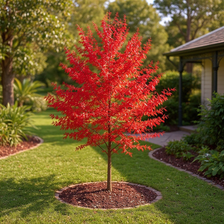 Acer rubrum ‘October Glory’ plant showing broad canopy a strong choice for cooling lawns and outdoor spaces