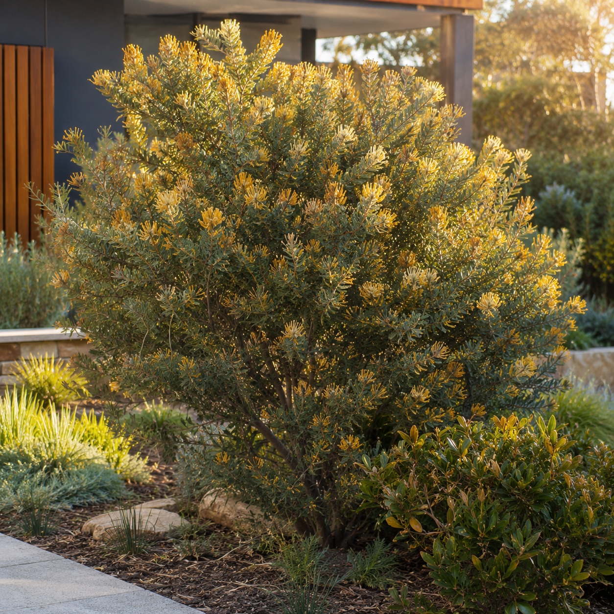 Adenanthos - Albany woollybush in an Australian garden setting