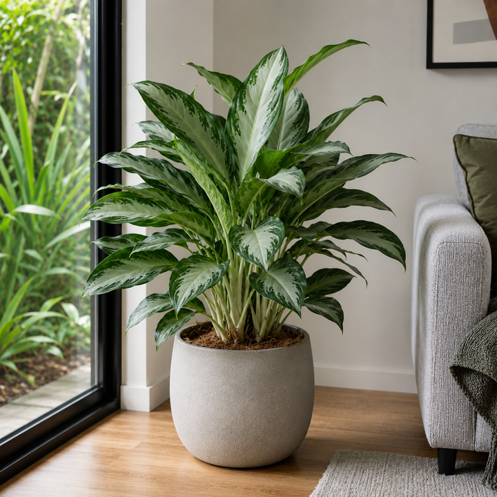 Aglaonema ‘Total’ - Aglaonema ‘Total’ in an Australian garden setting