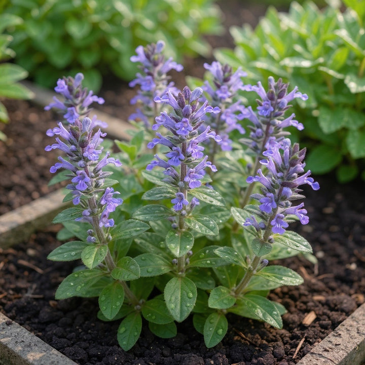 Ajuga ‘Tuff n Tidy’ plant showing pretty blue flowers