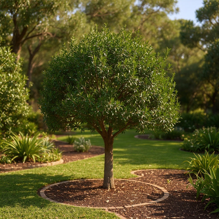 Algerian Oak plant showing large glossy foliage