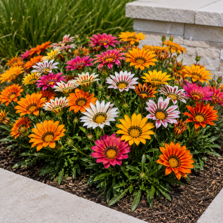 Assorted Gazania - Gazania spp. in an Australian garden setting