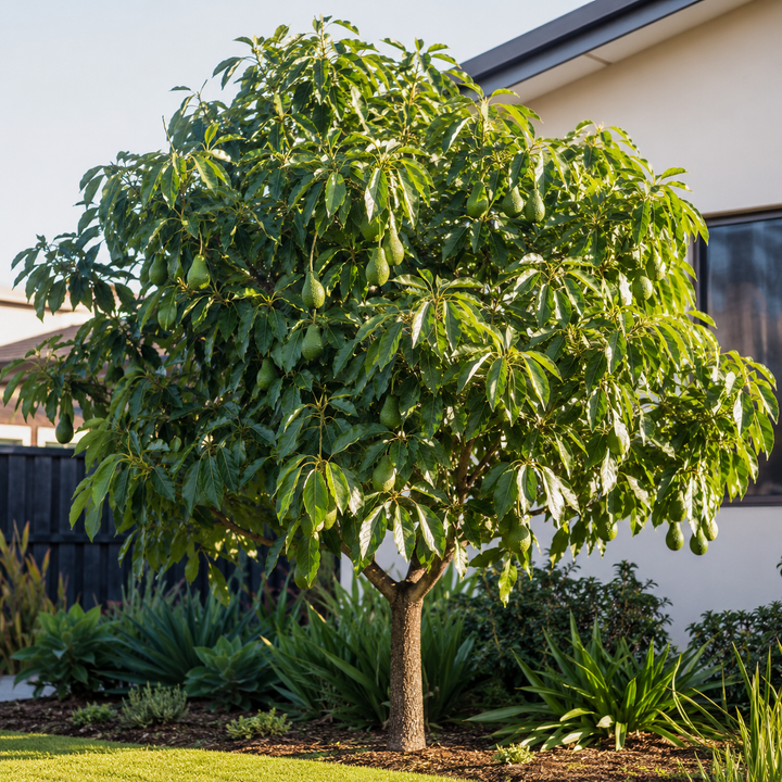 Avocado ‘Reed’ - Persea americana in an Australian garden setting