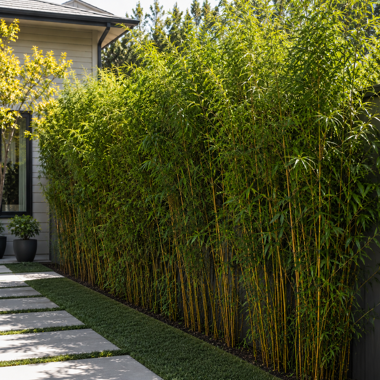 Baby Panda Bamboo - Pogonatherum paniceum in an Australian garden setting