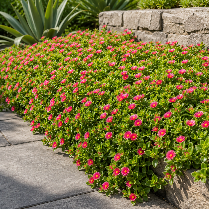 Baby Sunrose - Aptenia cordifolia in an Australian garden setting