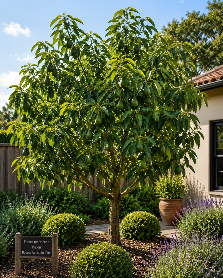 Bacon Avocado Tree - Persea americana 'Bacon' in an Australian garden setting