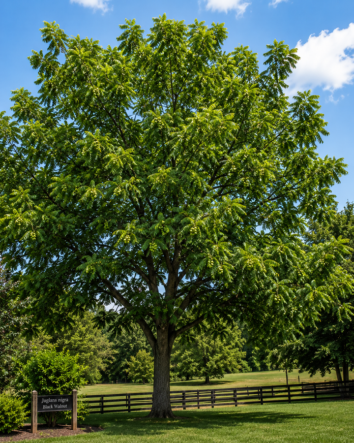 Black Walnut - Juglans nigra in an Australian garden setting