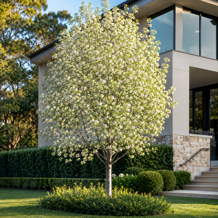 Bradford Pear - Pyrus calleryana ‘Bradford’ in an Australian garden setting