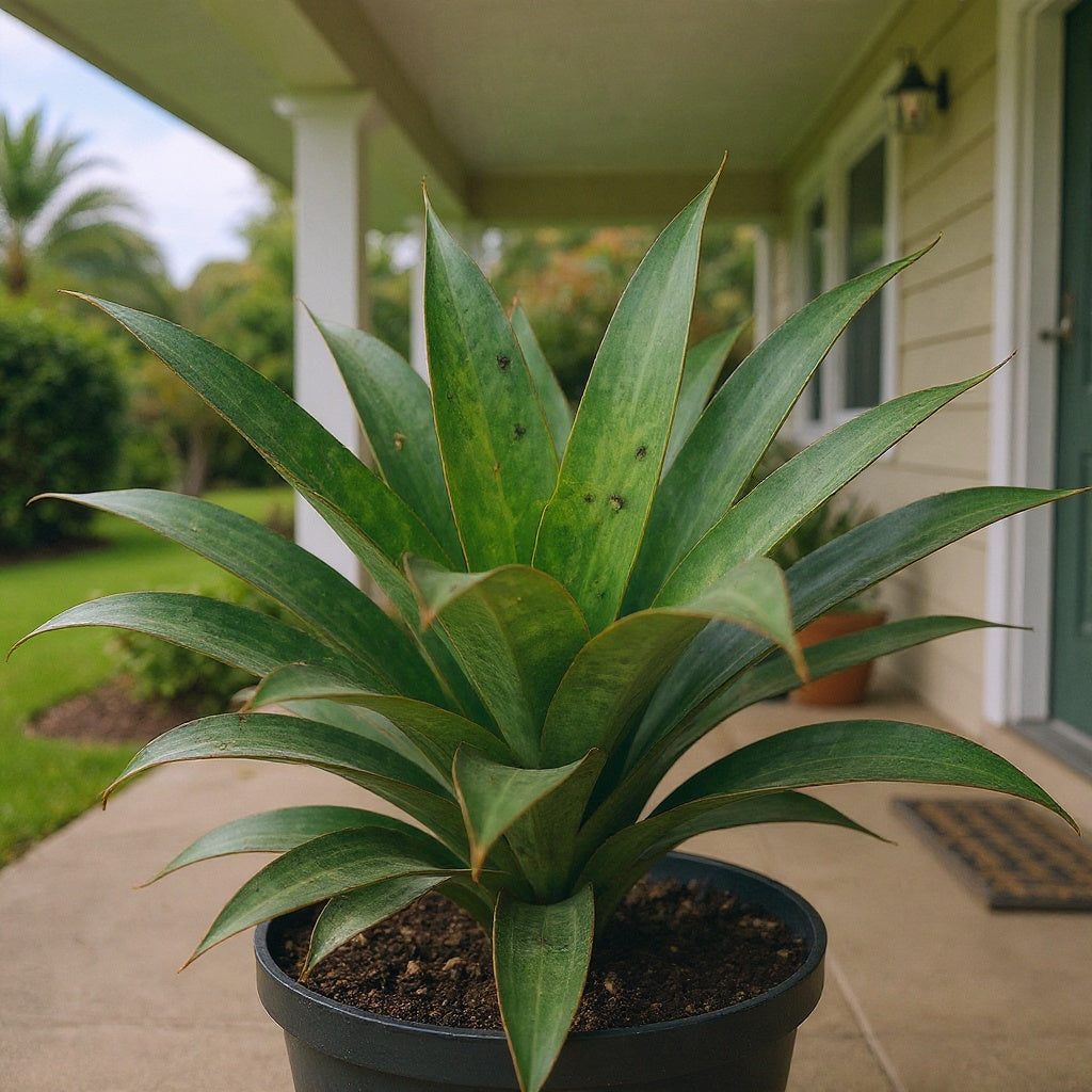 Bromeliad Plant showing showy flowering display