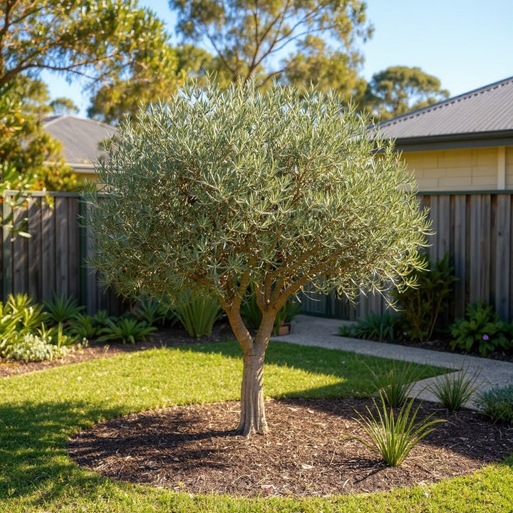 Californian Queen Olive plant showing iconic silvery foliage