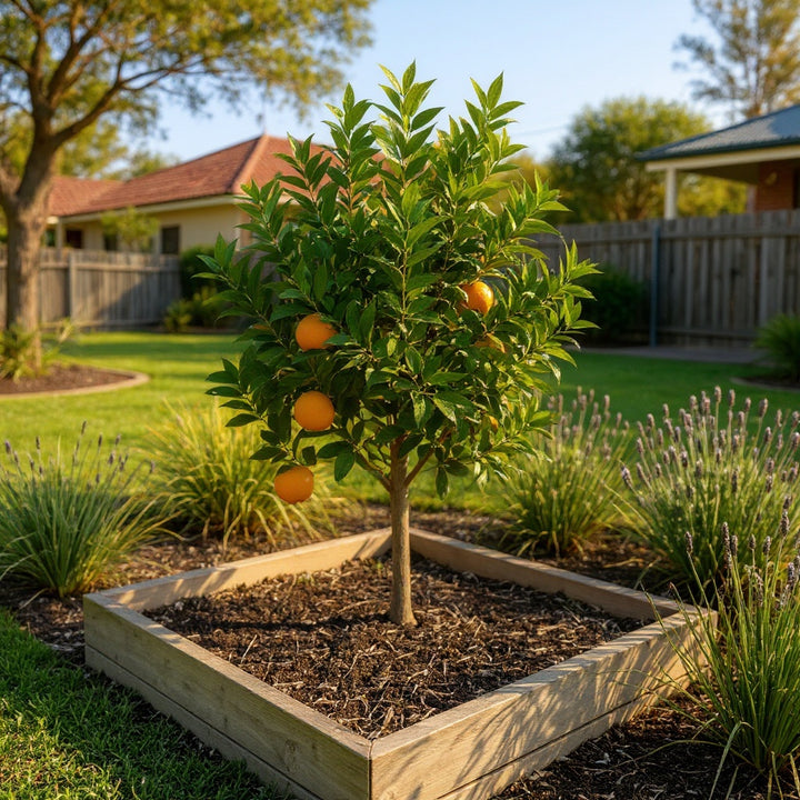 Cara Cara Orange Tree showing bright pink-red flesh