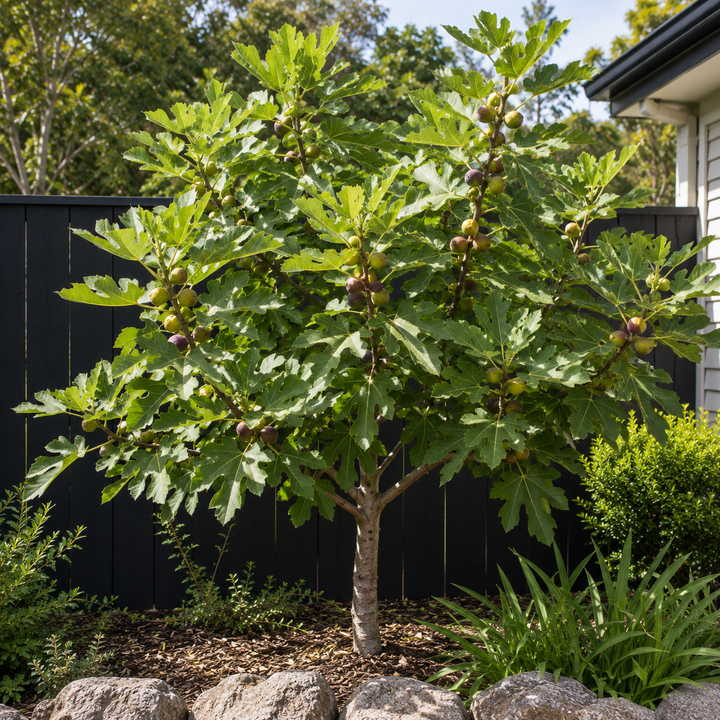 Celest Fig Tree - Ficus carica 'Celest' in an Australian garden setting