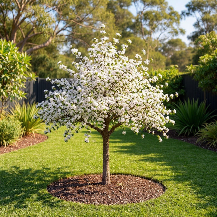 Crab Apple ‘Plena’ plant showing double pink spring flowers