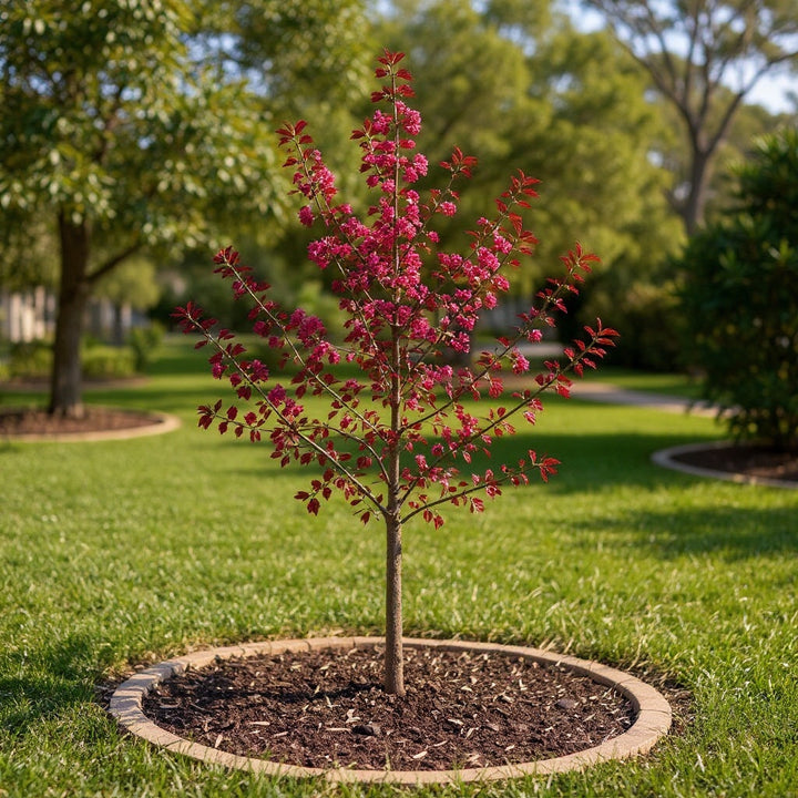 Crab Apple ‘Raspberry Spear’ plant showing showy spring flowers