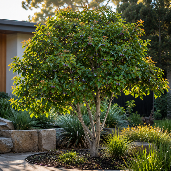Davidson Plum - Davidsonia jerseyana in an Australian garden setting