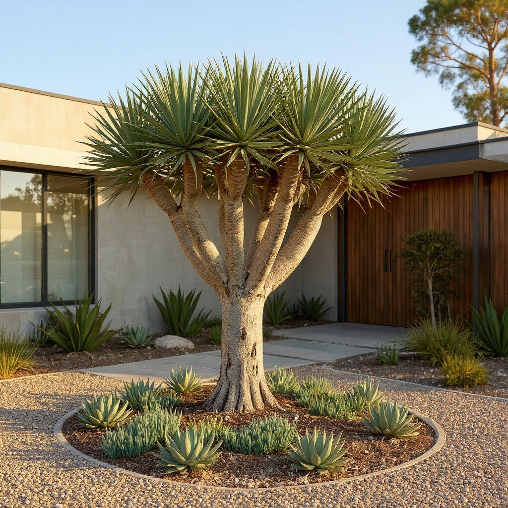 Dragon Tree showing sculptural, multi-branched form