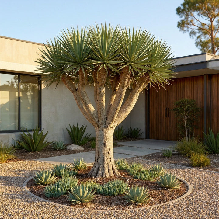 Dragon Tree showing sculptural, multi-branched form