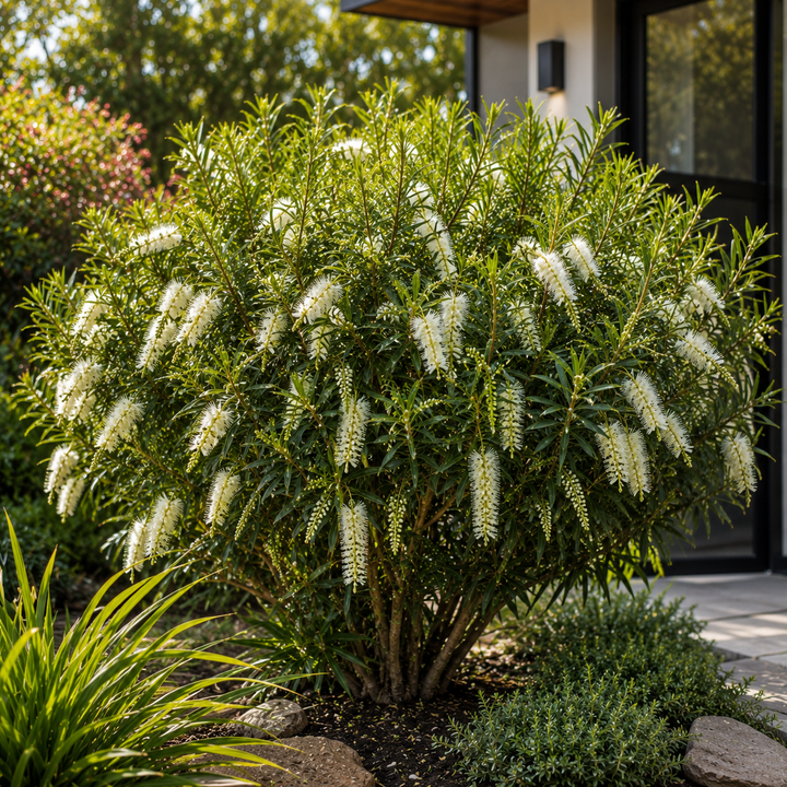 Dwarf Babingtonia - Babingtonia virgata 'Nana' in an Australian garden setting