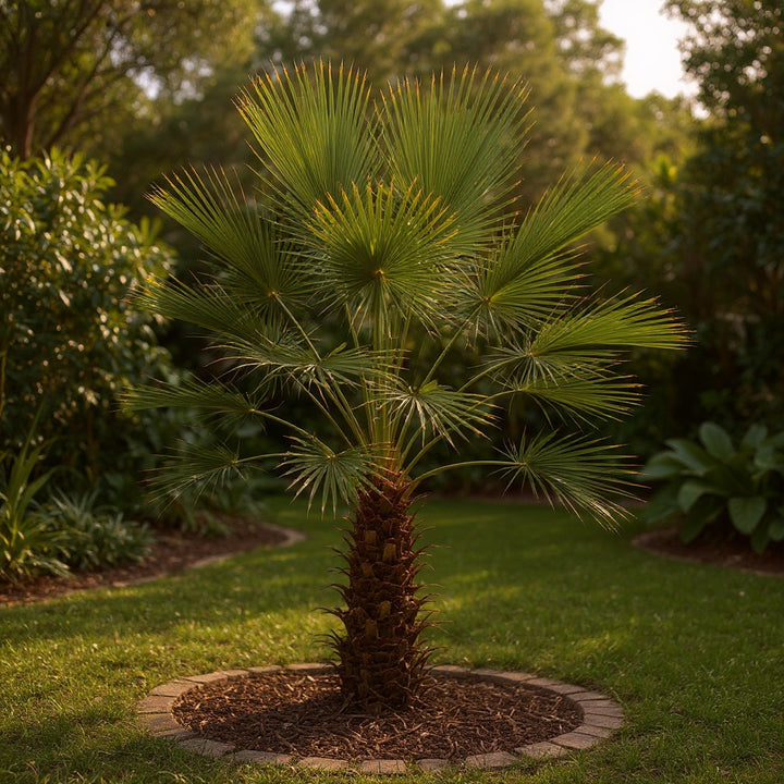 European Fan Palm showing compact and architectural