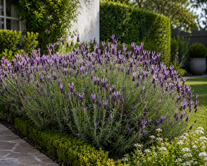 French Lavender - Lavandula dentata in an Australian garden setting