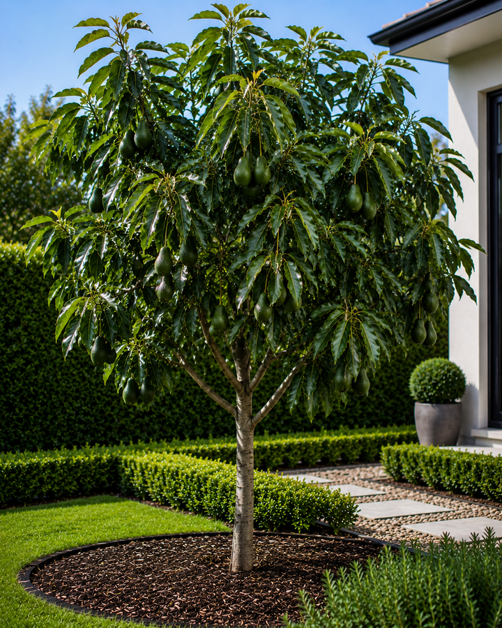 Fuerte Avocado Tree - Persea americana 'Fuerte' in an Australian garden setting