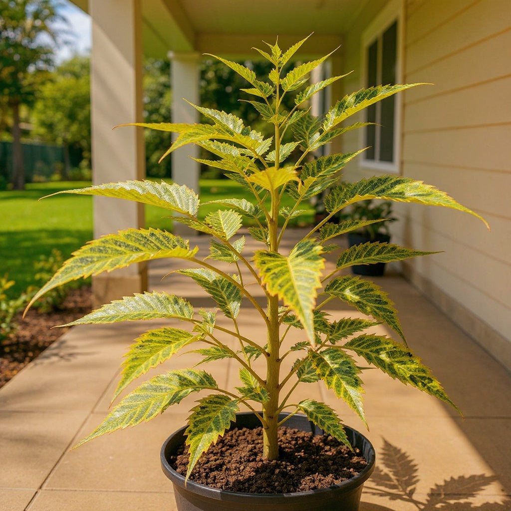 Gold Dust Croton plant showing distinctive golden foliage