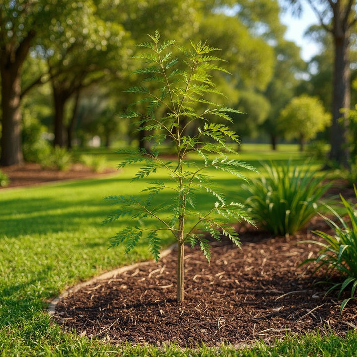 Golden Robinia plant showing vivid golden foliage