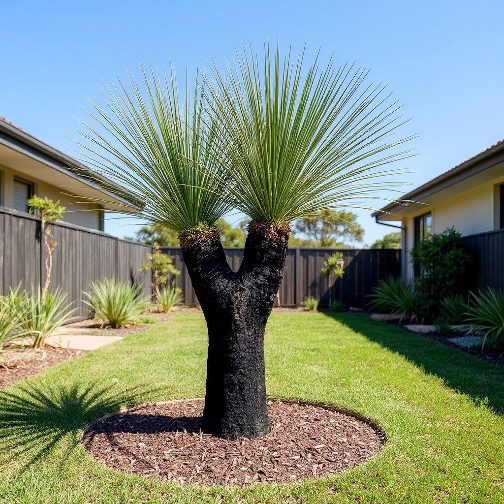 Grass Tree showing showy flower spikes