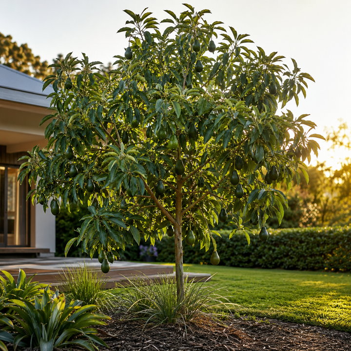 Hass Avocado Tree - Persea americana 'Hass' in an Australian garden setting