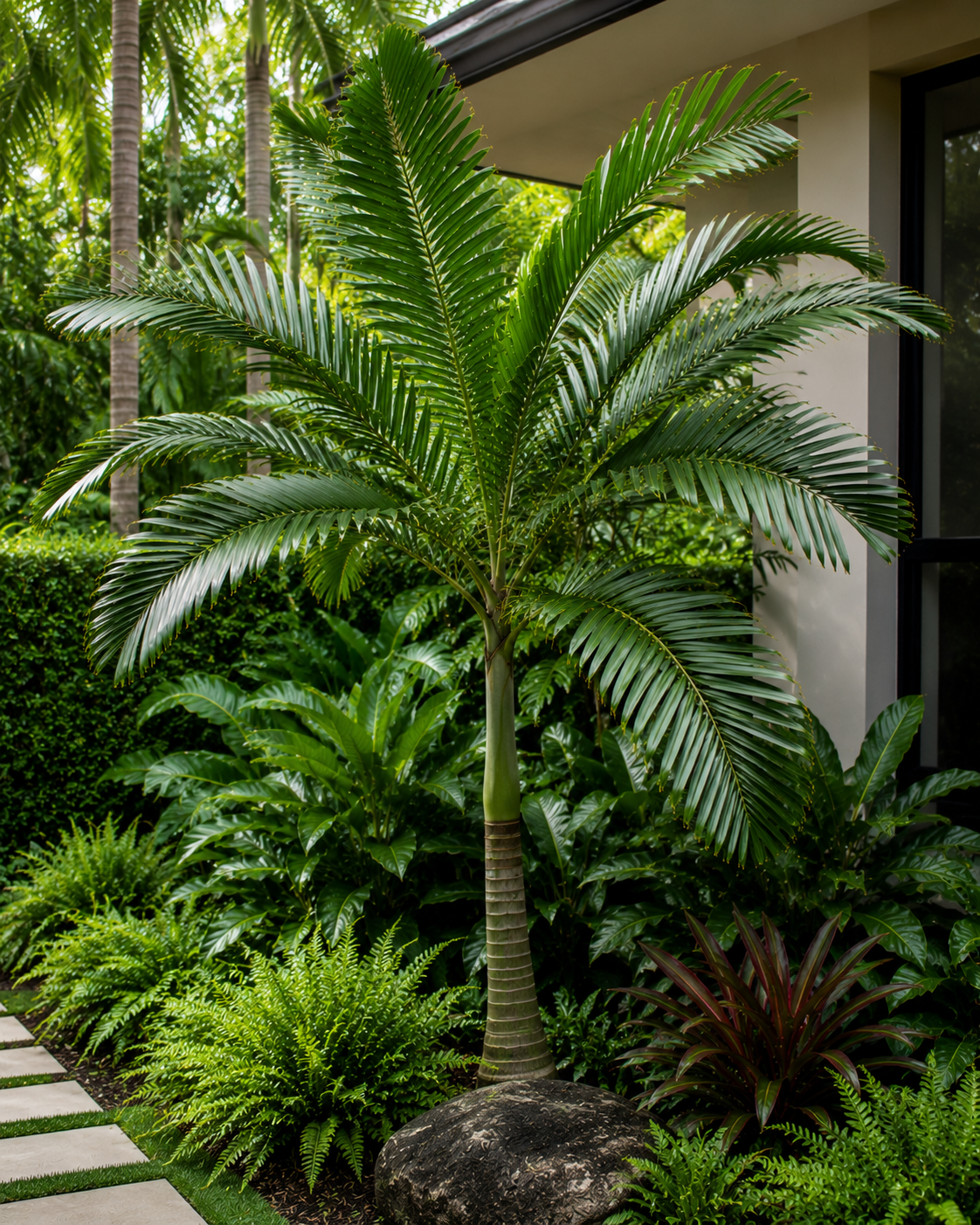 Henry's Palm - Pelagodoxa henryana in an Australian garden setting