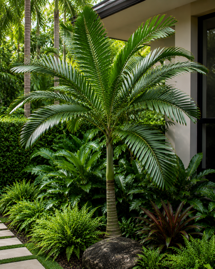 Henry's Palm - Pelagodoxa henryana in an Australian garden setting