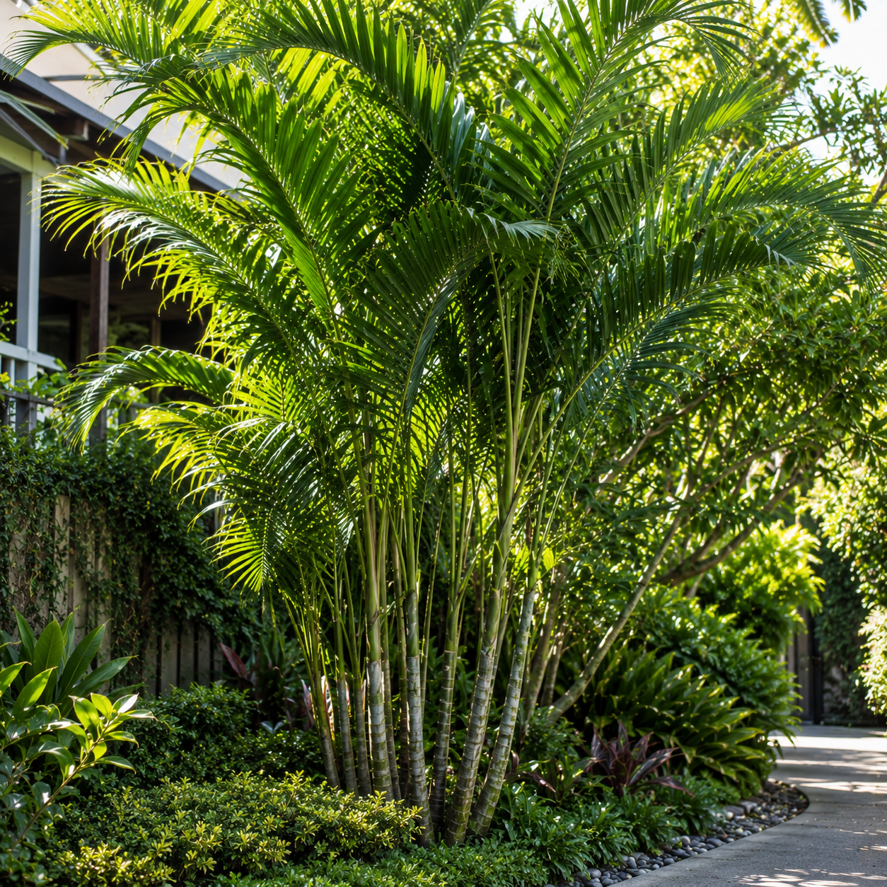 Houailou Palm - Chambeyronia houailouensis in an Australian garden setting