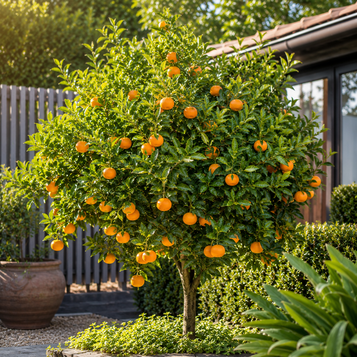 Imperial Mandarin Tree - Citrus reticulata in an Australian garden setting