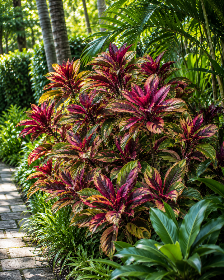 Joseph's Coat - Alternanthera dentata in an Australian garden setting