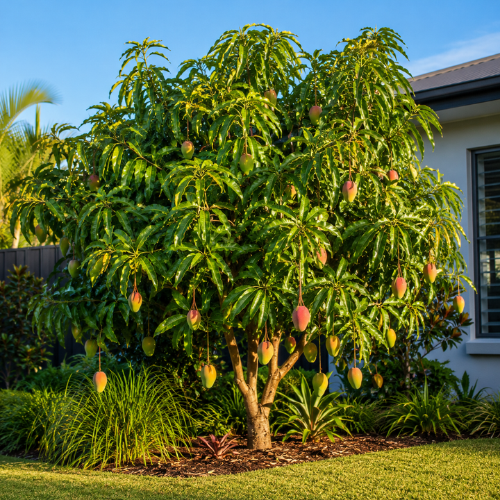 Kensington Pride Mango Tree - Mangifera indica 'Kensington Pride' in an Australian garden setting