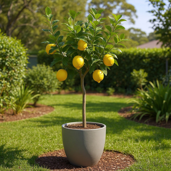 Lisbon Lemon Tree showing fragrant white blossoms