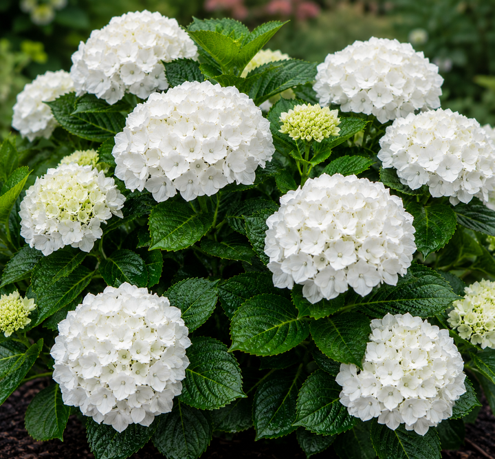 Magical Pearl Hydrangea - Hydrangea macrophylla 'Magical Pearl' in an Australian garden setting