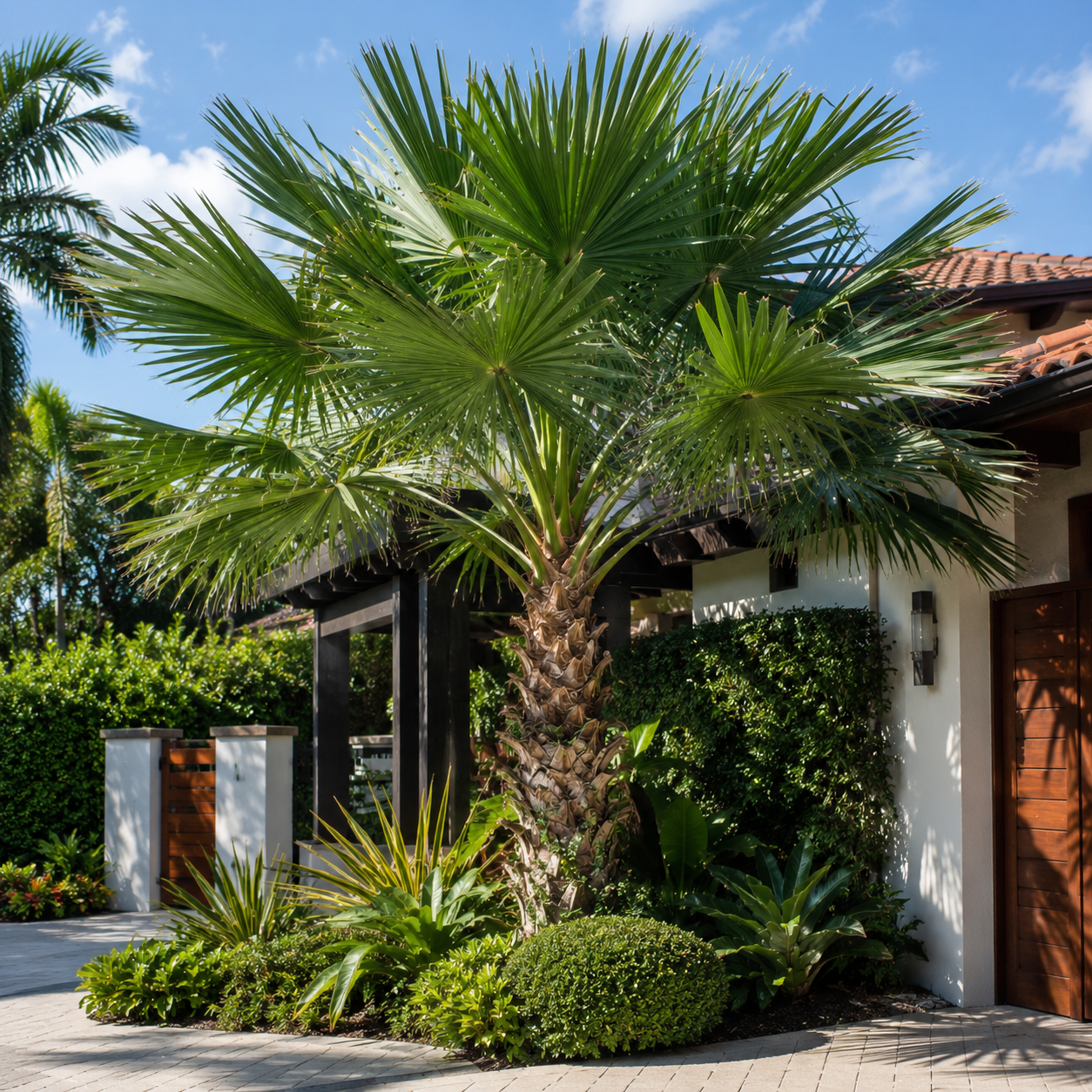 Magnificent Sabal Palm - Sabinaria magnifica in an Australian garden setting