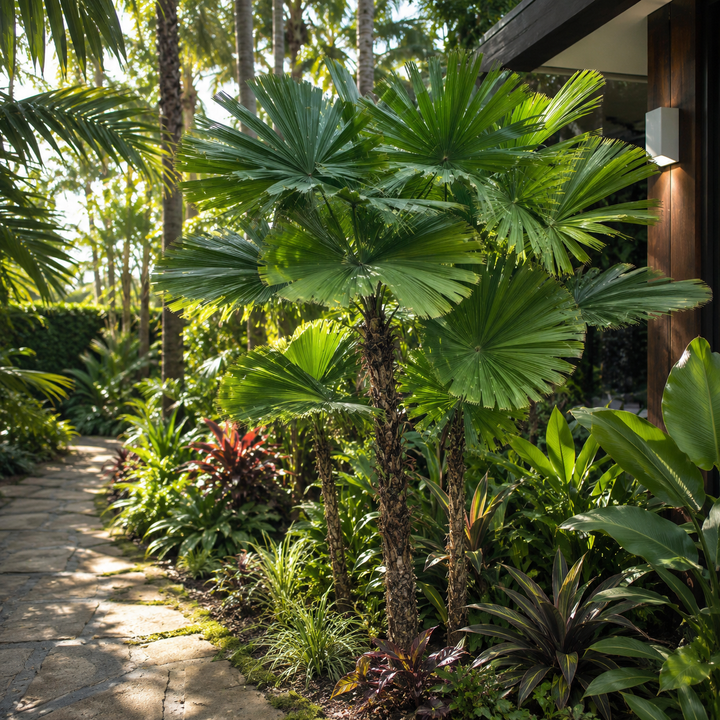 Mapu Licuala - Licuala mattanensis in an Australian garden setting
