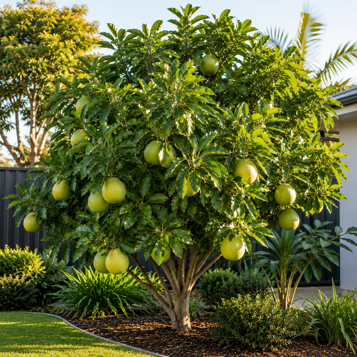 Pummelo  Citrus Tree - Pummelo Citrus maxima in an Australian garden setting