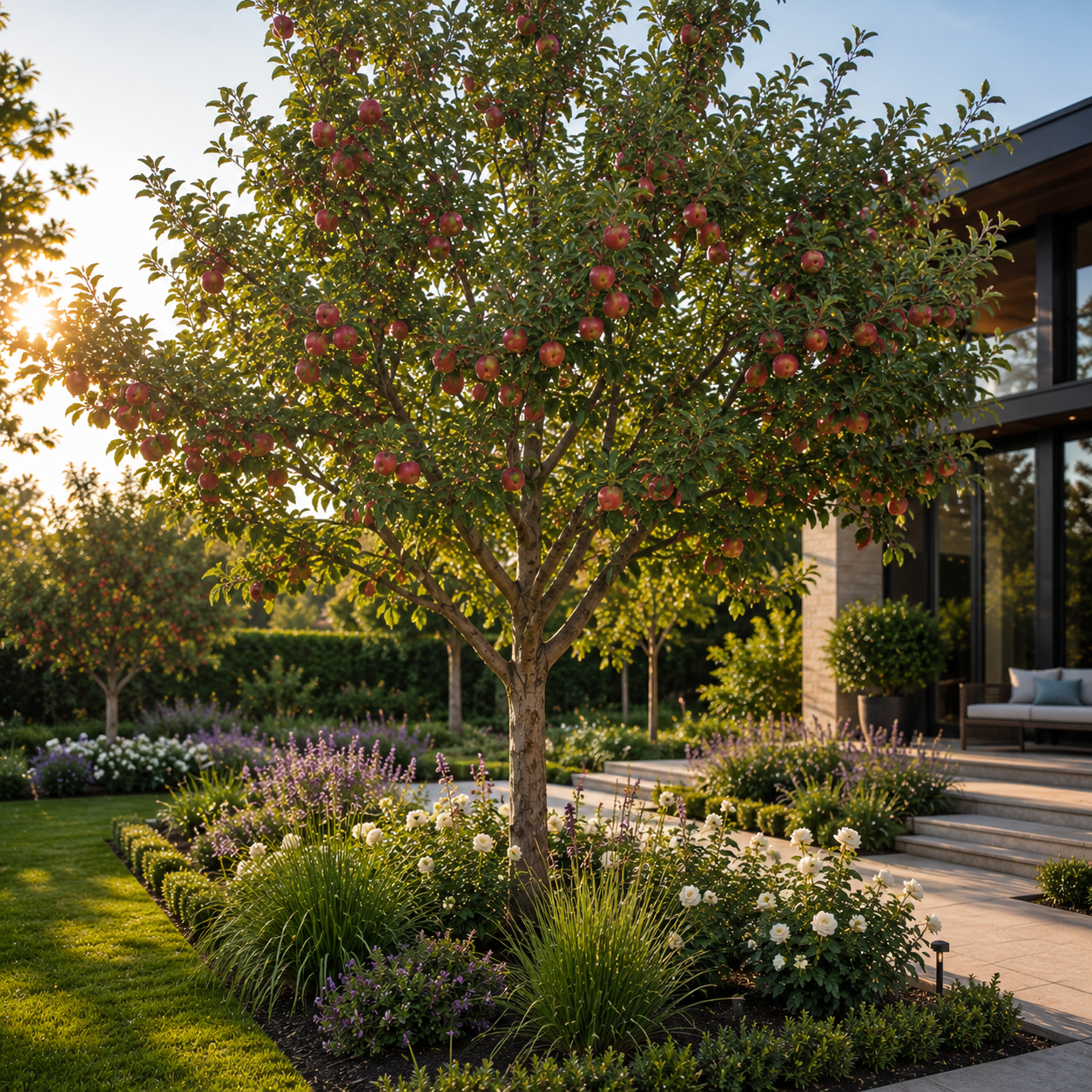 Red Fuji Apple Tree - Malus domestica 'Red Fuji' in an Australian garden setting