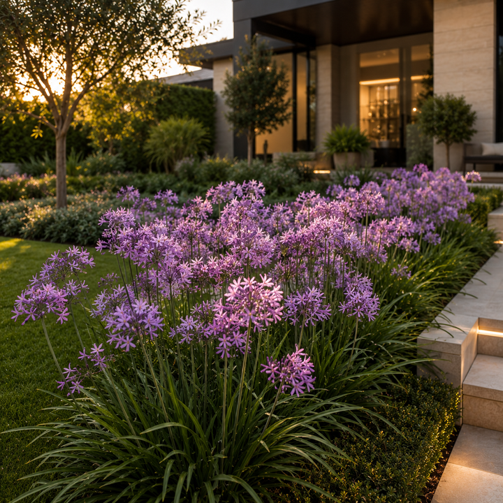 Society Garlic - Tulbaghia violacea in an Australian garden setting